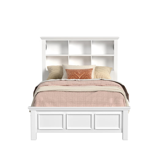 Hampton Kids Full Bookcase Bed in White