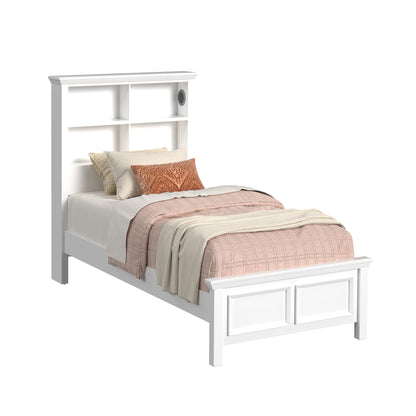 Hampton Kids Twin Bookcase 5PC Bedroom Set in White