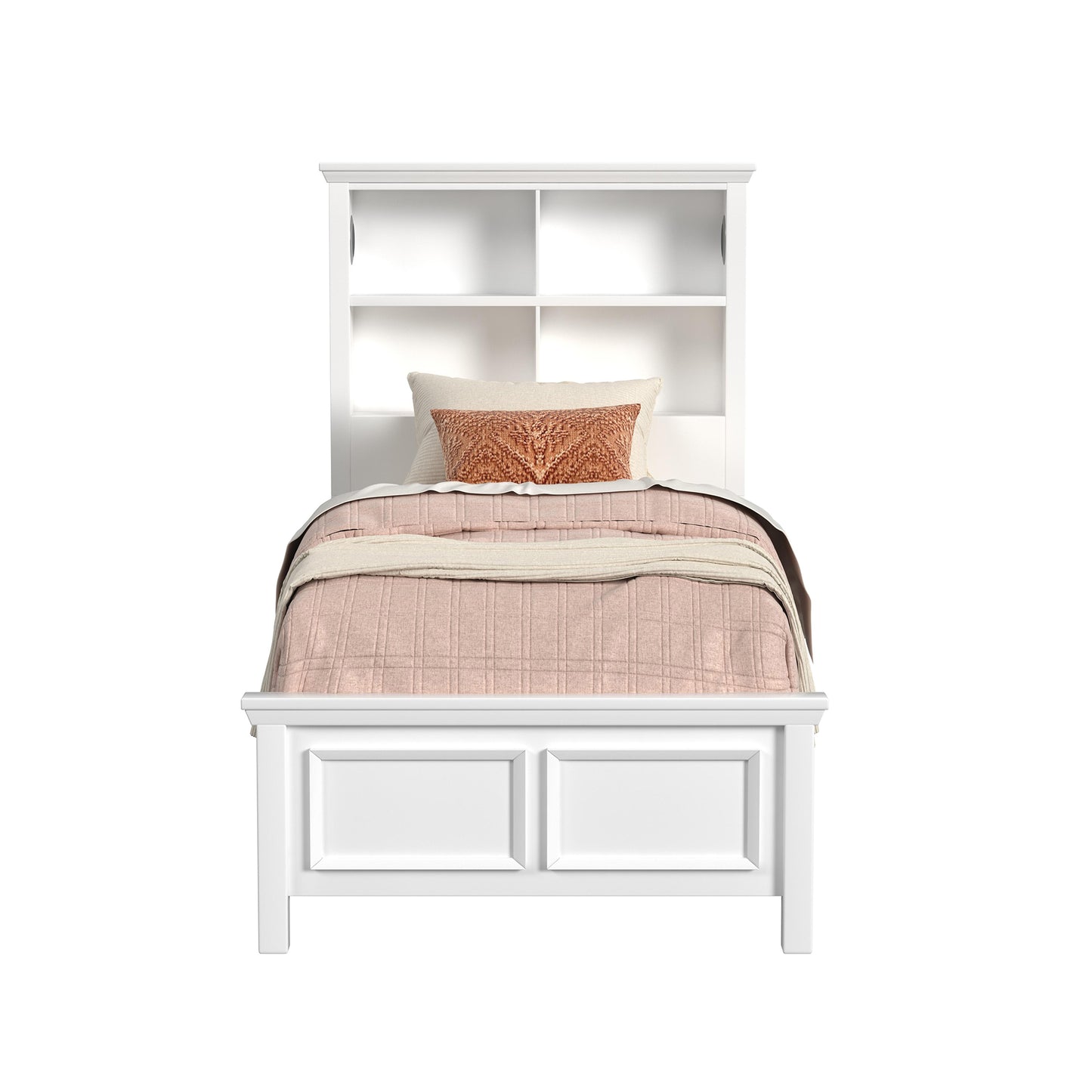 Hampton Kids Twin Bookcase Bed in White