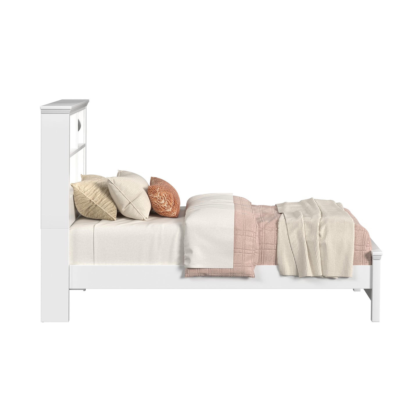 Hampton Kids Twin Bookcase Bed in White