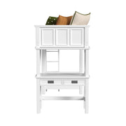 Hampton Kids Twin Loft with Ladder and Desk with Speaker in White