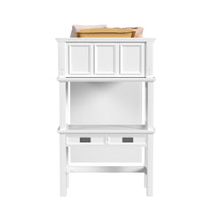 Hampton Kids Twin Loft with Staircase and Desk with Speaker 3PC Bedroom Set in White