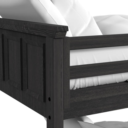 Hampton Kids Twin Over Full Bunk with Ladder and Trundle in Charcoal