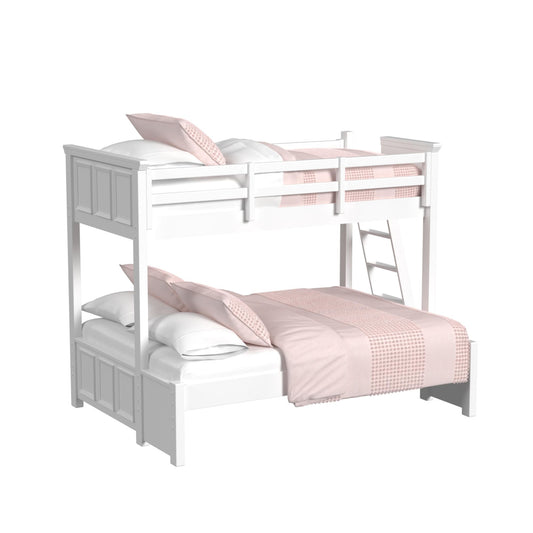 Hampton Kids Twin Over Full Bunk with Ladder 5PC Bedroom Set in White