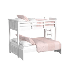 Hampton Kids Twin Over Full Bunk with Ladder 3PC Bedroom Set in White