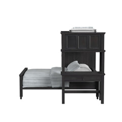 Hampton Kids Twin Over Full Loft with Staircase and Desk with Speaker 3PC Bedroom Set in Charcoal