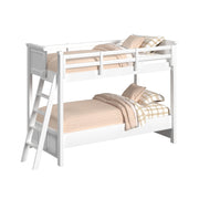 Hampton Kids Twin Over Twin Bunk with Ladder in White