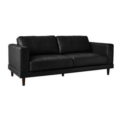 Hampton Sofa In Fiero Black (Top Grain/PVC)
