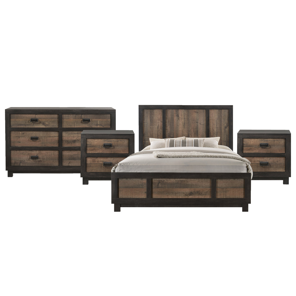 Harlington King 4PC Bedroom Set with 2 Nightstands & Dresser