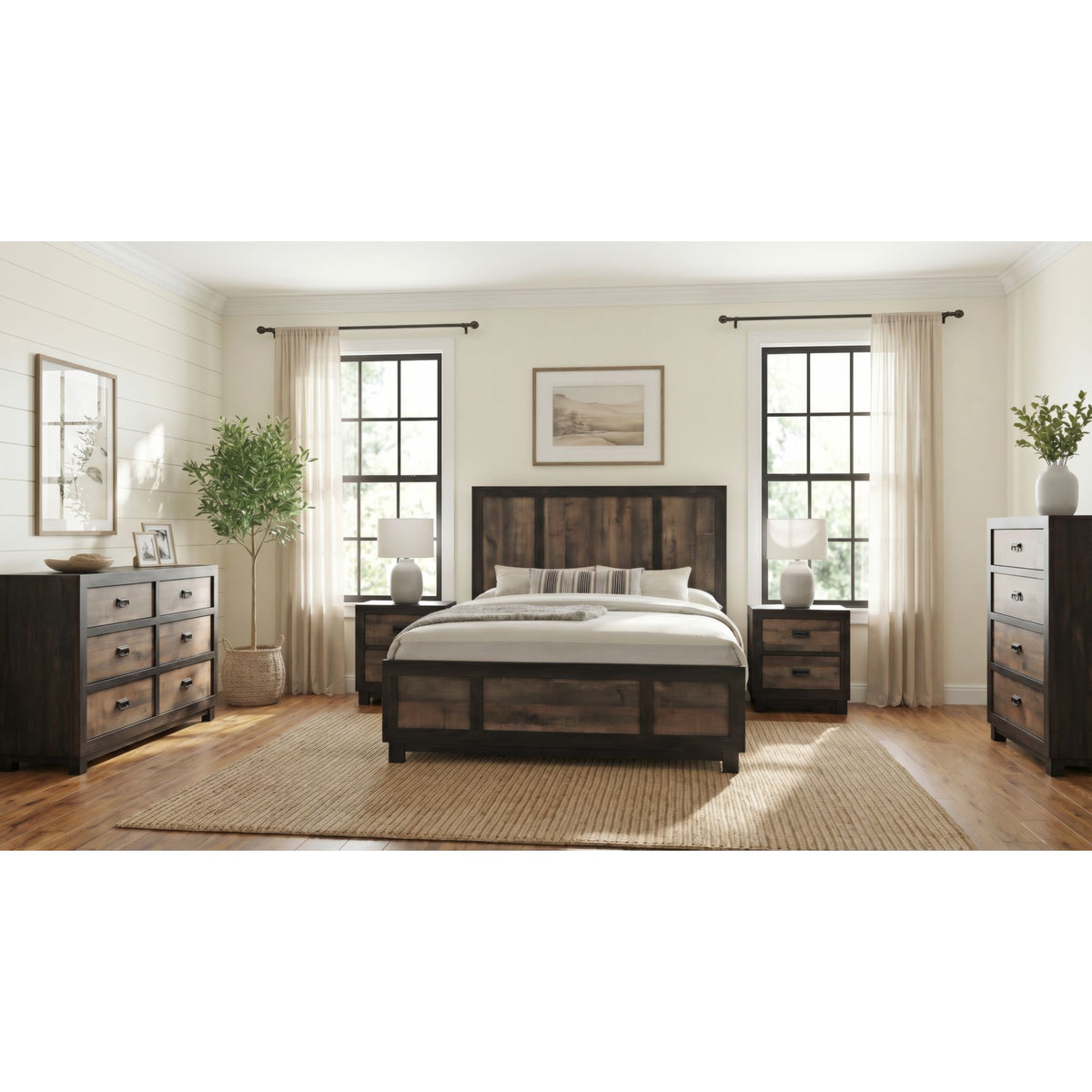 Harlington King 5PC Bedroom Set with 2 Nightstands, Dresser & Chest