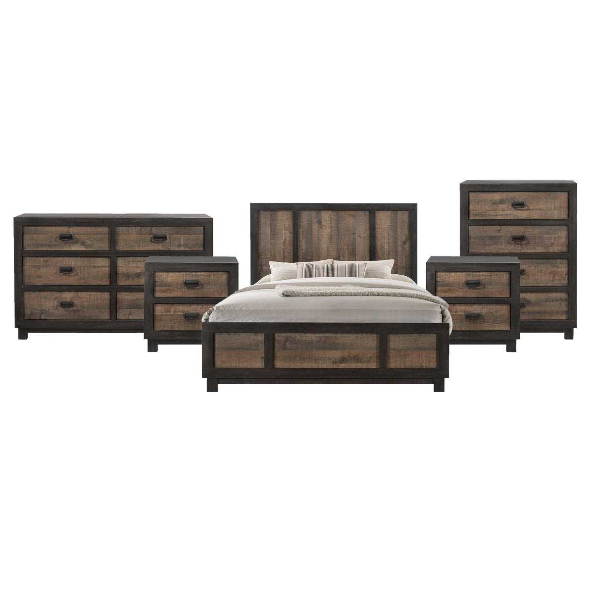 Harlington King 5PC Bedroom Set with 2 Nightstands, Dresser & Chest