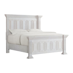 Heather King Panel Bed in Rustic White