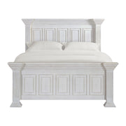 Heather King Panel Bed in Rustic White