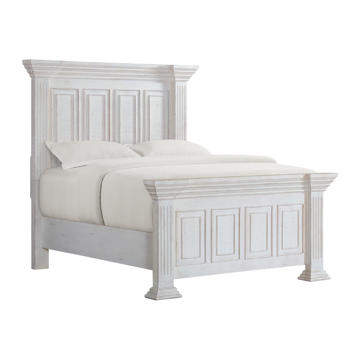 Heather Queen Panel Bed in Rustic White