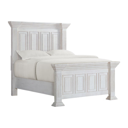 Heather Queen Panel Bed in Rustic White