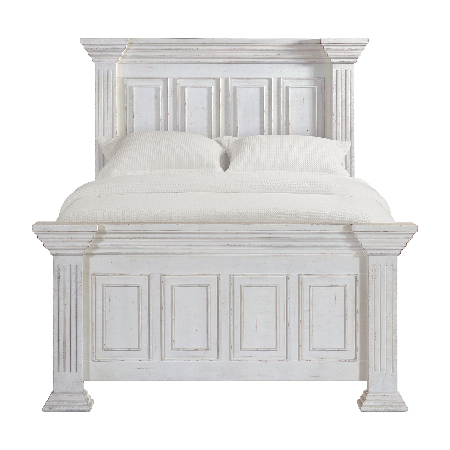 Heather Queen Panel Bed in Rustic White