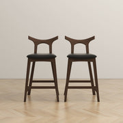 Silla de bar cuadrada tapizada de madera maciza Hester (juego de 2)
