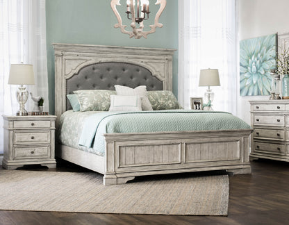 Cama King Highland Park, color blanco catedral 