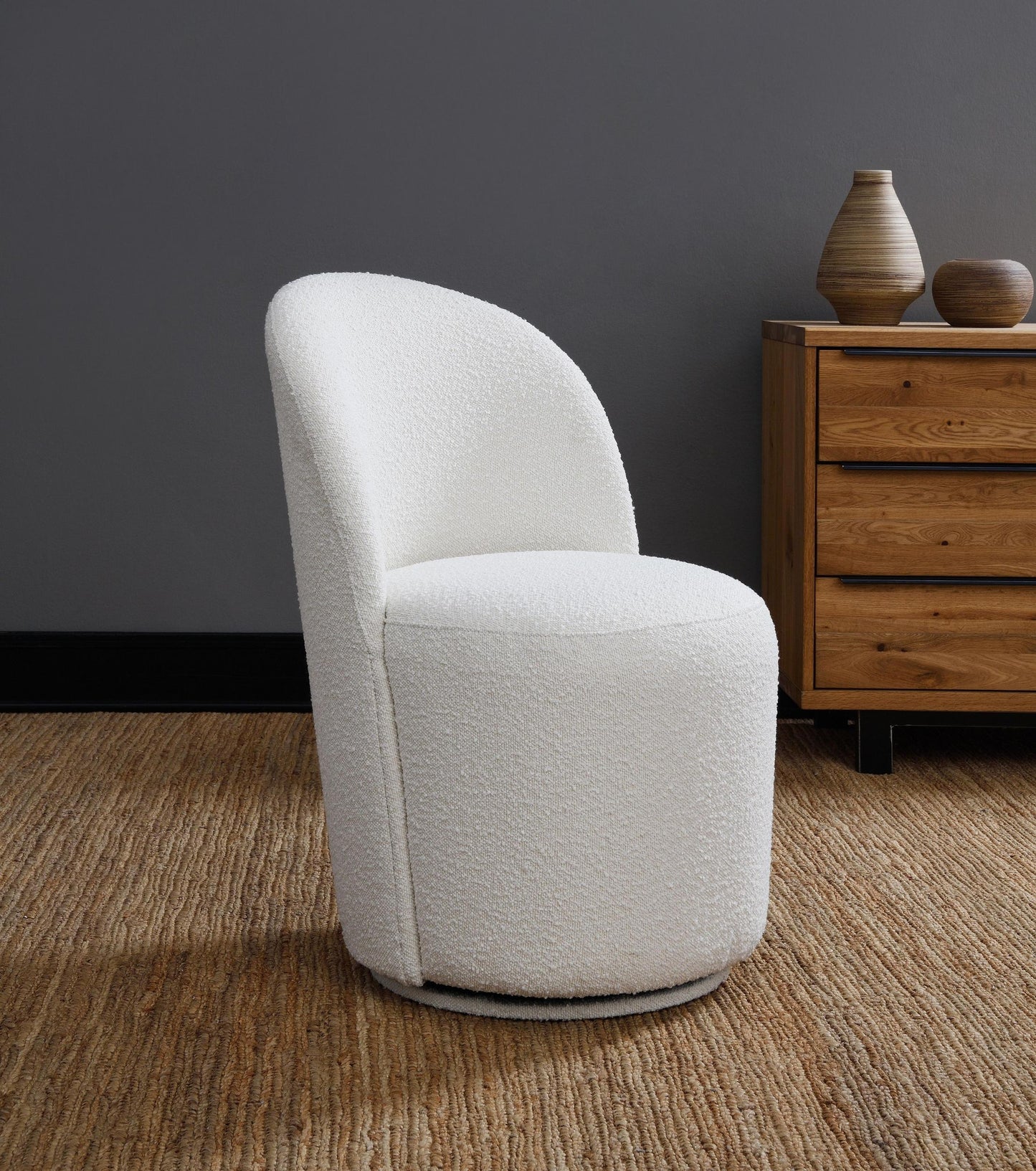 Hollis Boucle Upholstered Side Chair w/Swivel (Set-2)