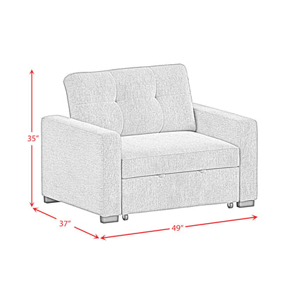 Homer Klicklak Chair w/Pull Out Bed in Clementine Grey