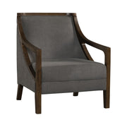 Hopkins Chair W/Brown Arm Columbia Charcoal
