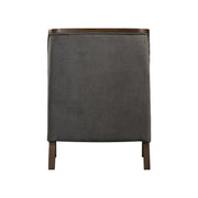 Hopkins Chair w/Brown Arm Columbia Charcoal
