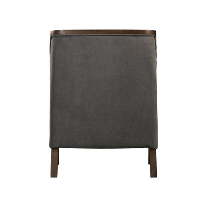 Hopkins Chair w/Brown Arm Columbia Charcoal