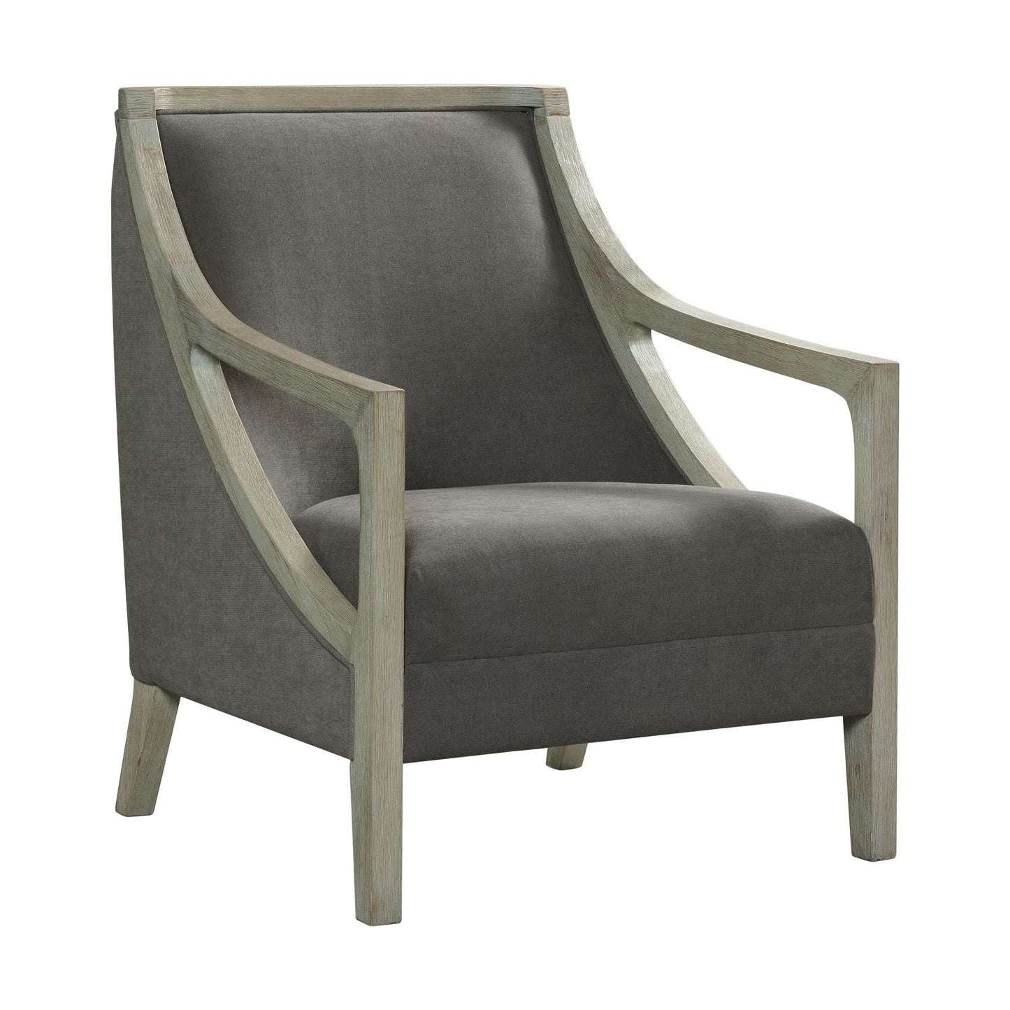 Hopkins Chair w/White Wash Arm Columbia Charcoal
