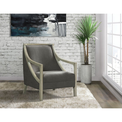 Hopkins Chair w/White Wash Arm Columbia Charcoal