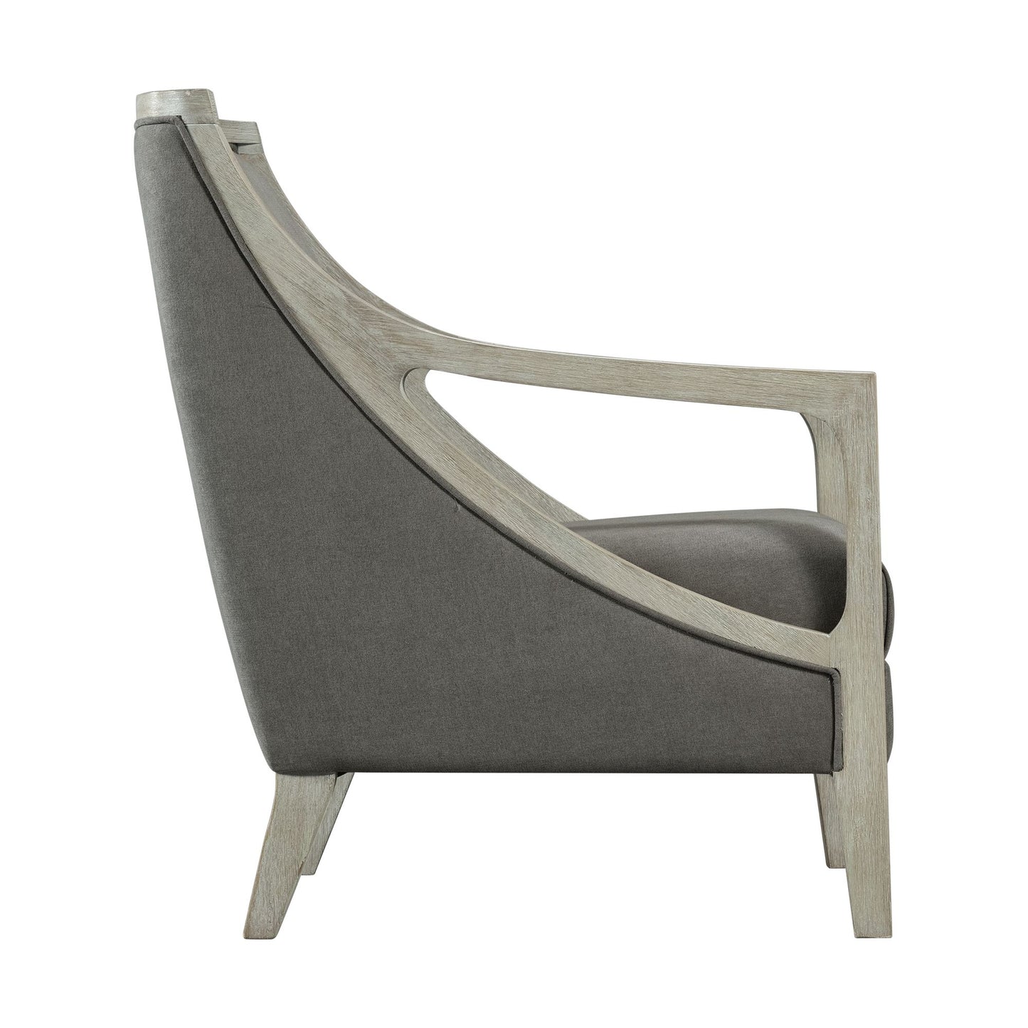Hopkins Chair w/White Wash Arm Columbia Charcoal