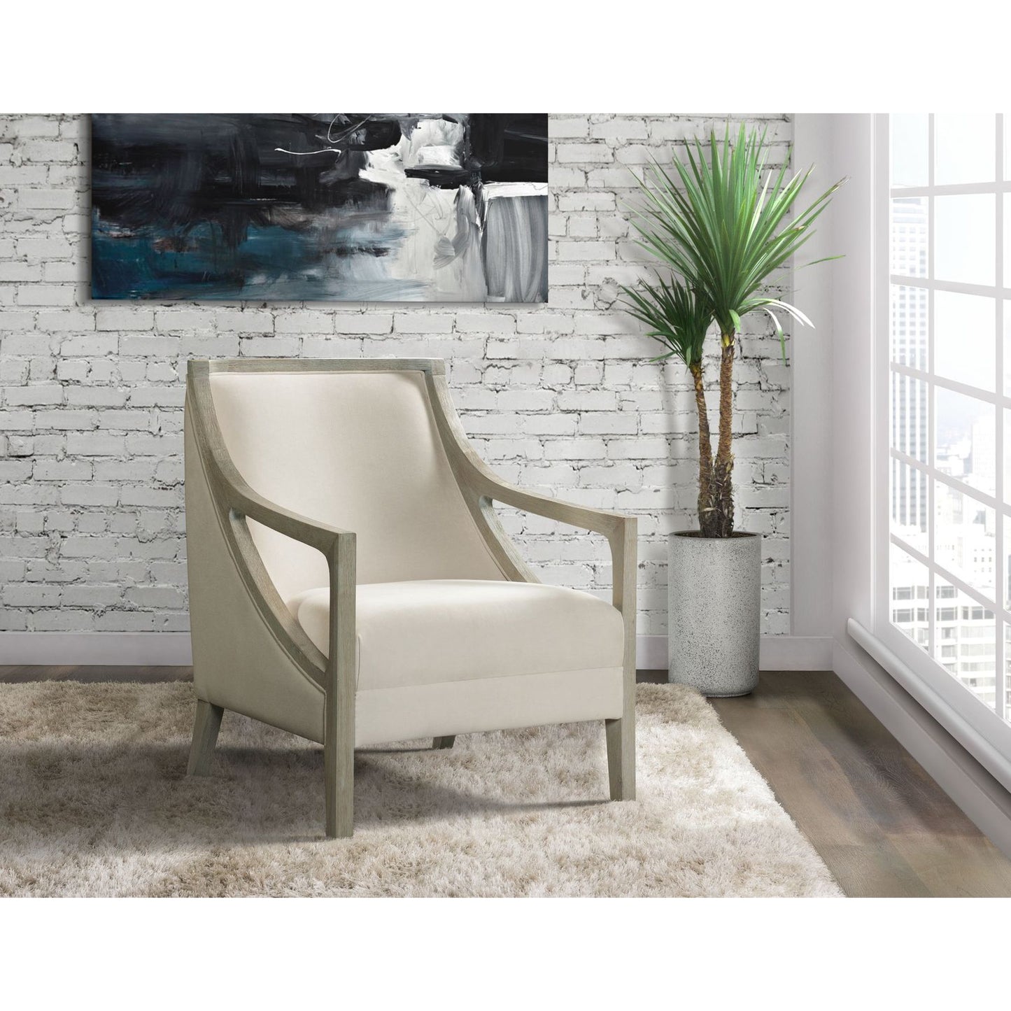 Hopkins Chair w/White Wash Arm Columbia Natural (ISTA 3)