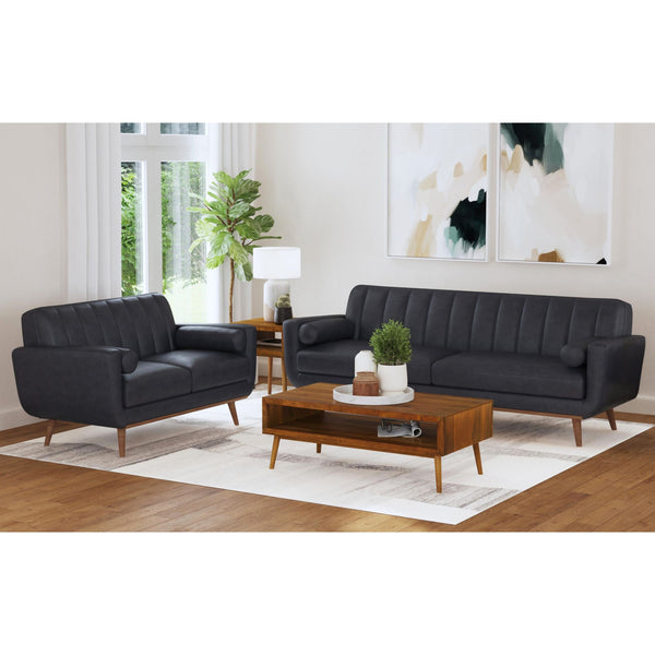 Horizon 2PC Living Room Set in Pebble Navy-Sofa & Loveseat