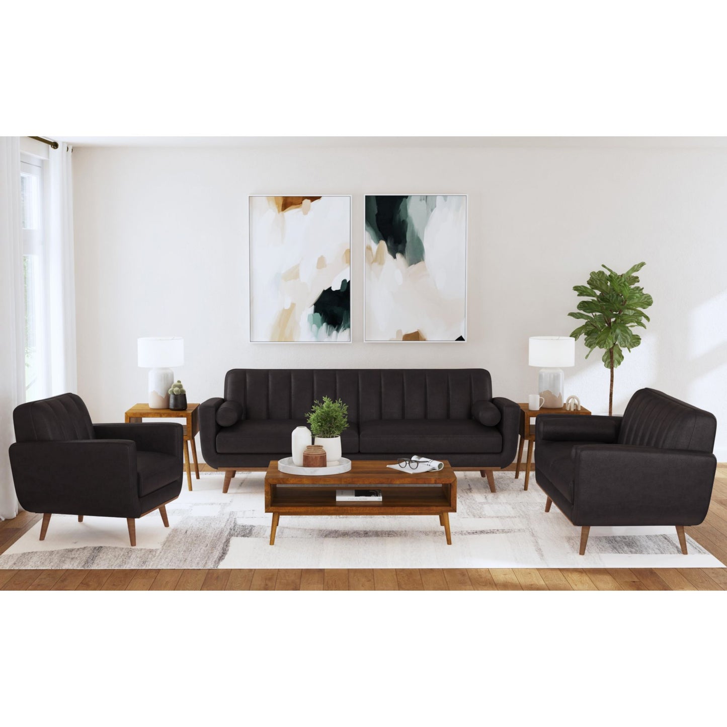 Horizon Chair with Wood Front in Pebble Dark Grey