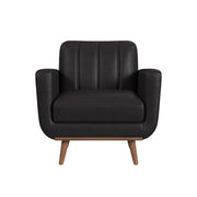 Horizon Chair with Wood Front in Pebble Dark Grey