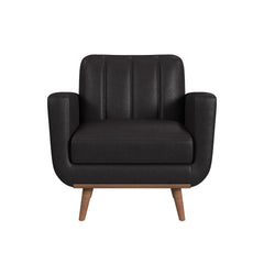 Horizon Chair with Wood Front in Pebble Dark Grey