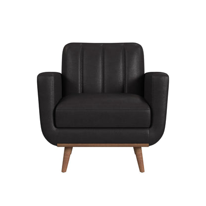 Horizon Chair with Wood Front in Pebble Dark Grey