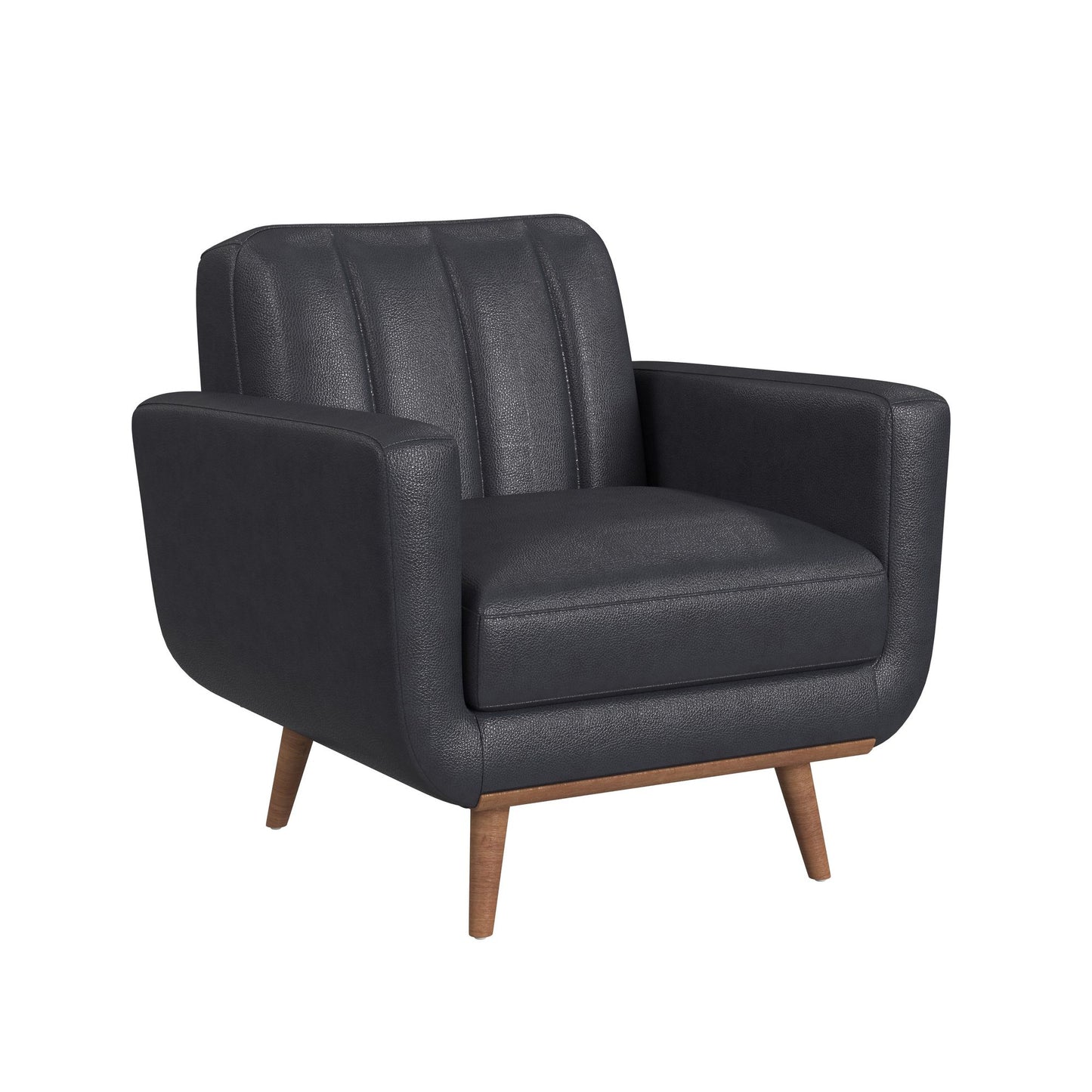 Horizon Chair with Wood Front in Pebble Navy