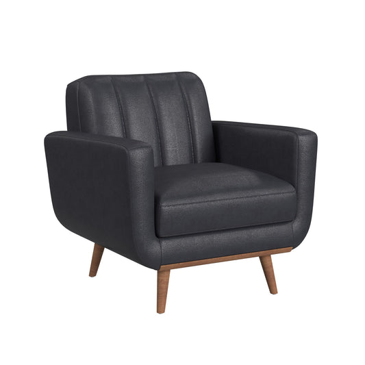 Horizon Chair with Wood Front in Pebble Navy
