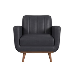 Horizon Chair with Wood Front in Pebble Navy