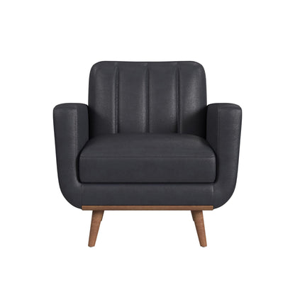 Horizon Chair with Wood Front in Pebble Navy