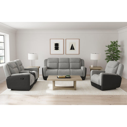 Hornet 3PC Living Room Set in Rancho Grey-Sofa, Loveseat & Recliner