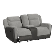Hornet Motion Glider Loveseat with Console in Rancho Grey