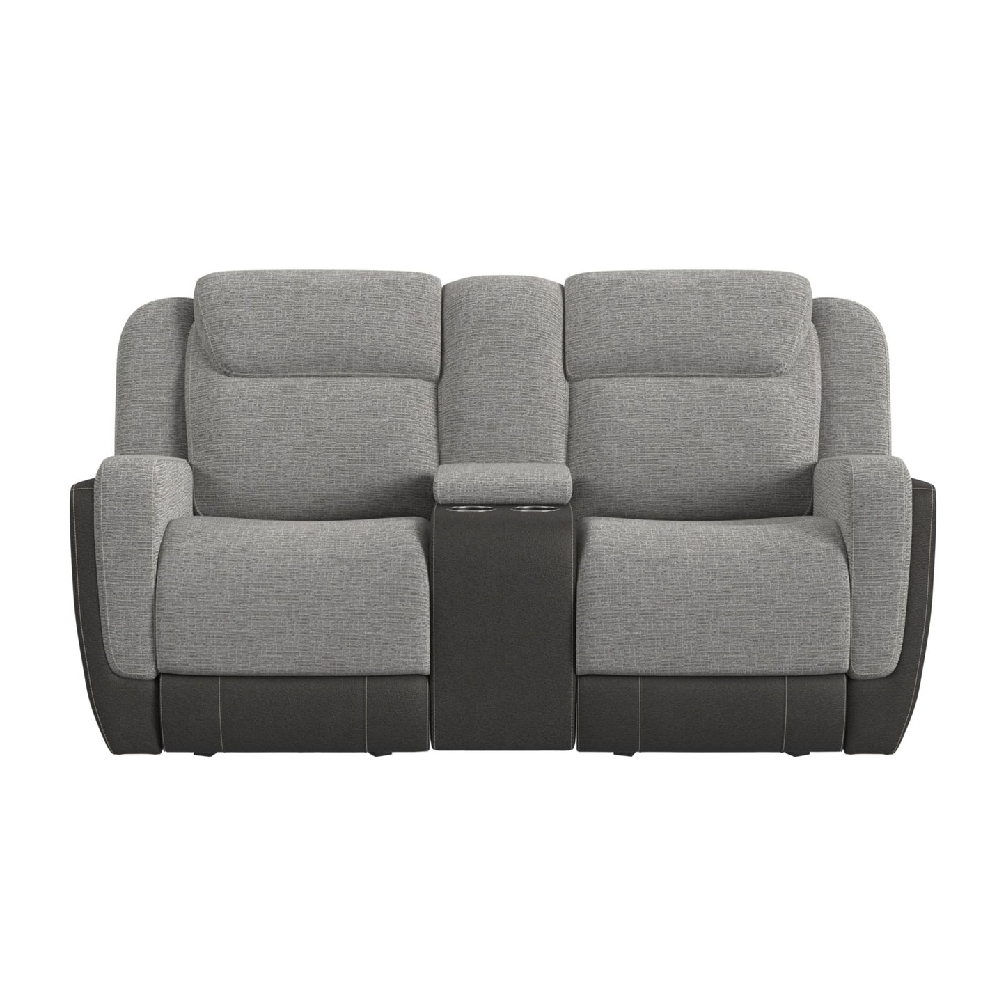 Hornet Motion Glider Loveseat with Console in Rancho Grey