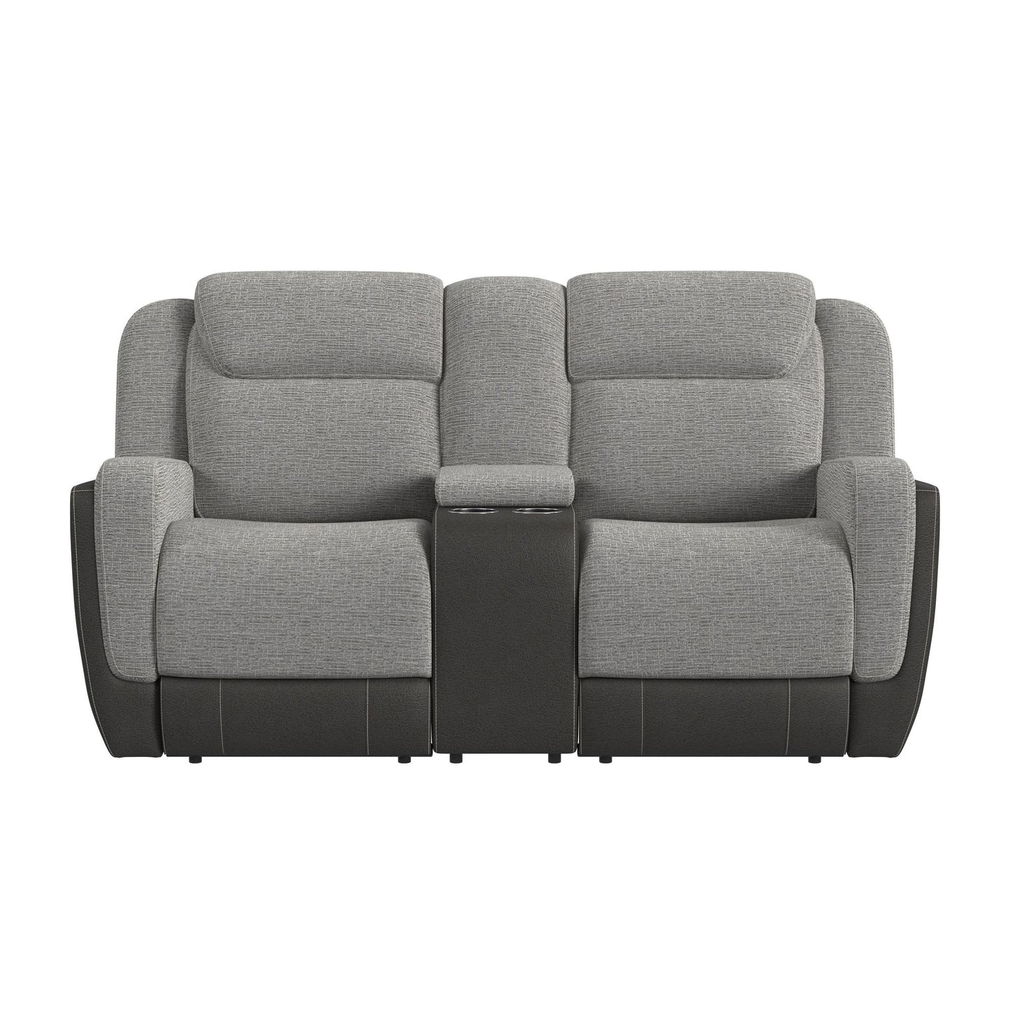 Hornet Motion Loveseat with Console in Rancho Grey