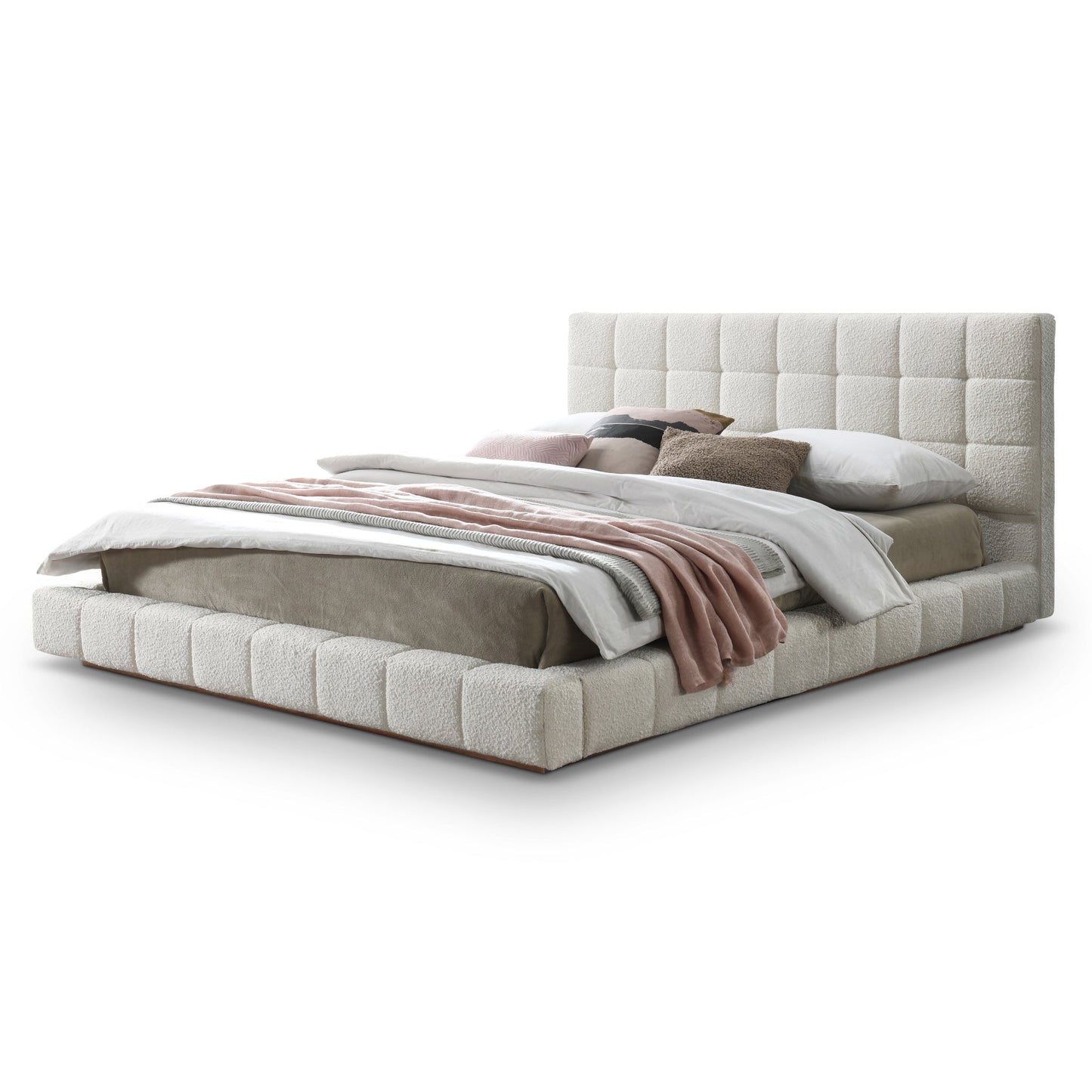 Cama Queen Hudson Ivory Boucle
