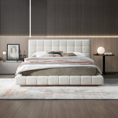 Cama Queen Hudson Ivory Boucle
