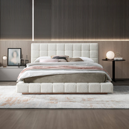 Cama Queen Hudson Ivory Boucle