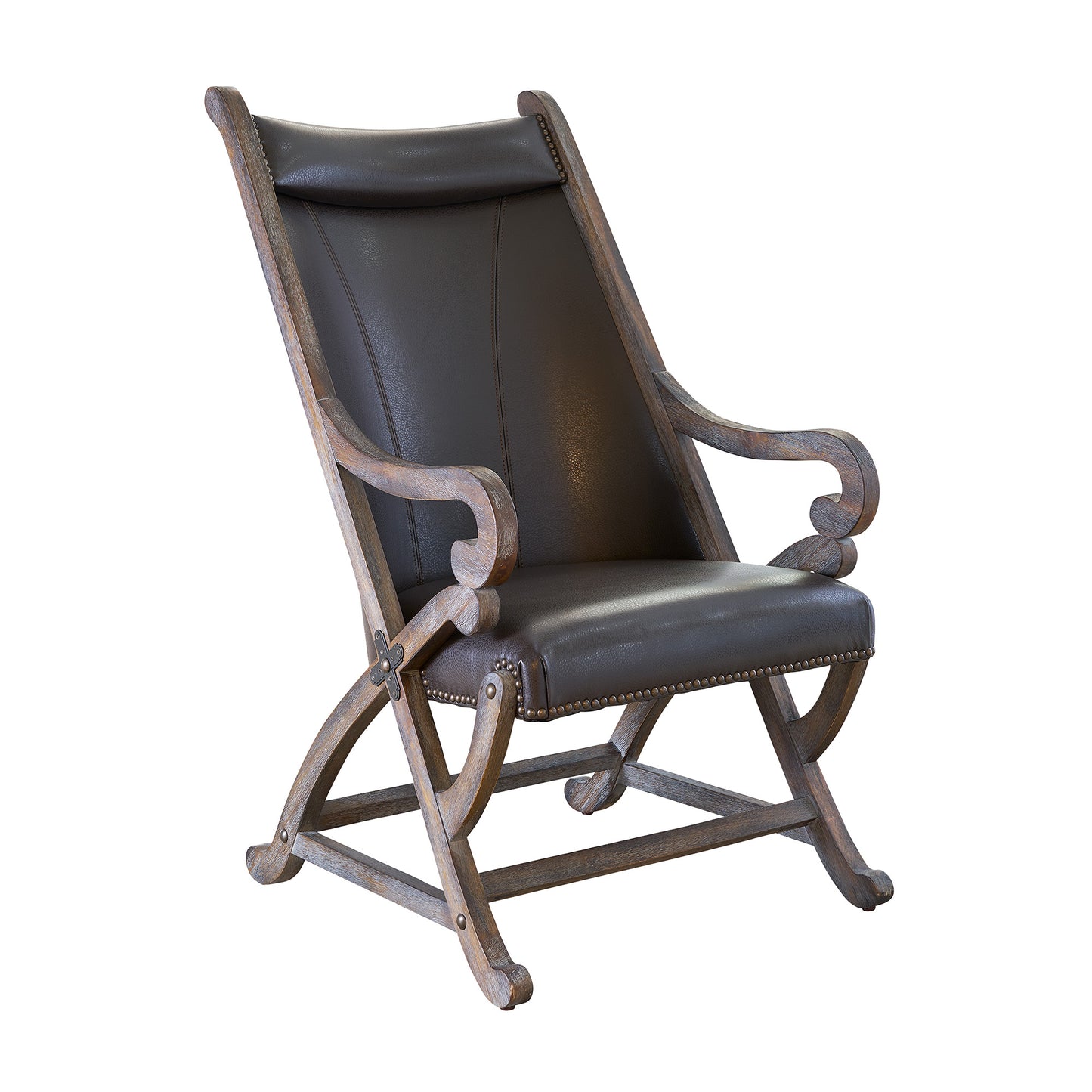 (L820) Hunter Chair & Ottoman- Brown