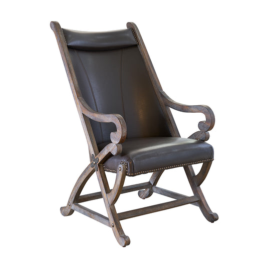 (L820) Hunter Chair & Ottoman- Brown
