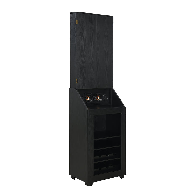 Hurricanes Dartboard Cabinet With Speaker And Led In Black (3A Packing)